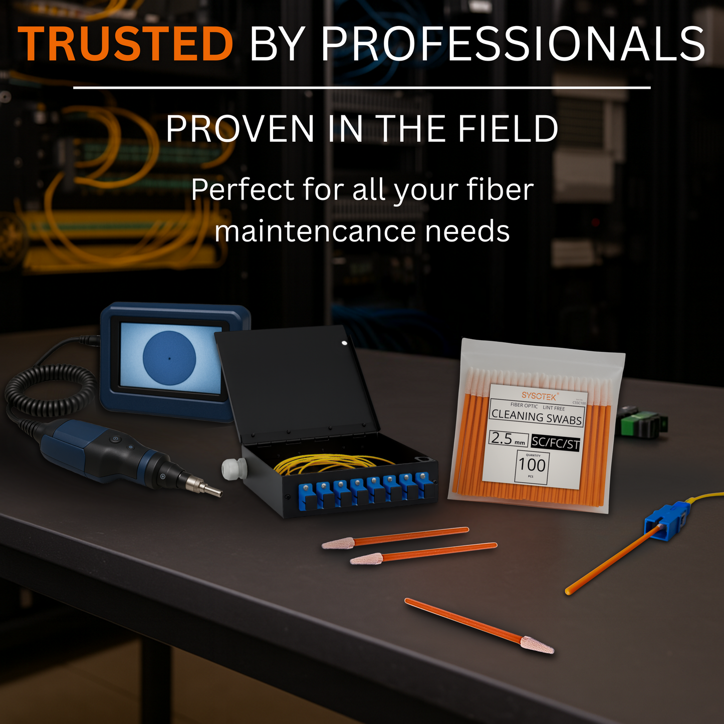 Sysotek Fiber Optic SC 2.5mm Cleaning Swabs - 100 pack