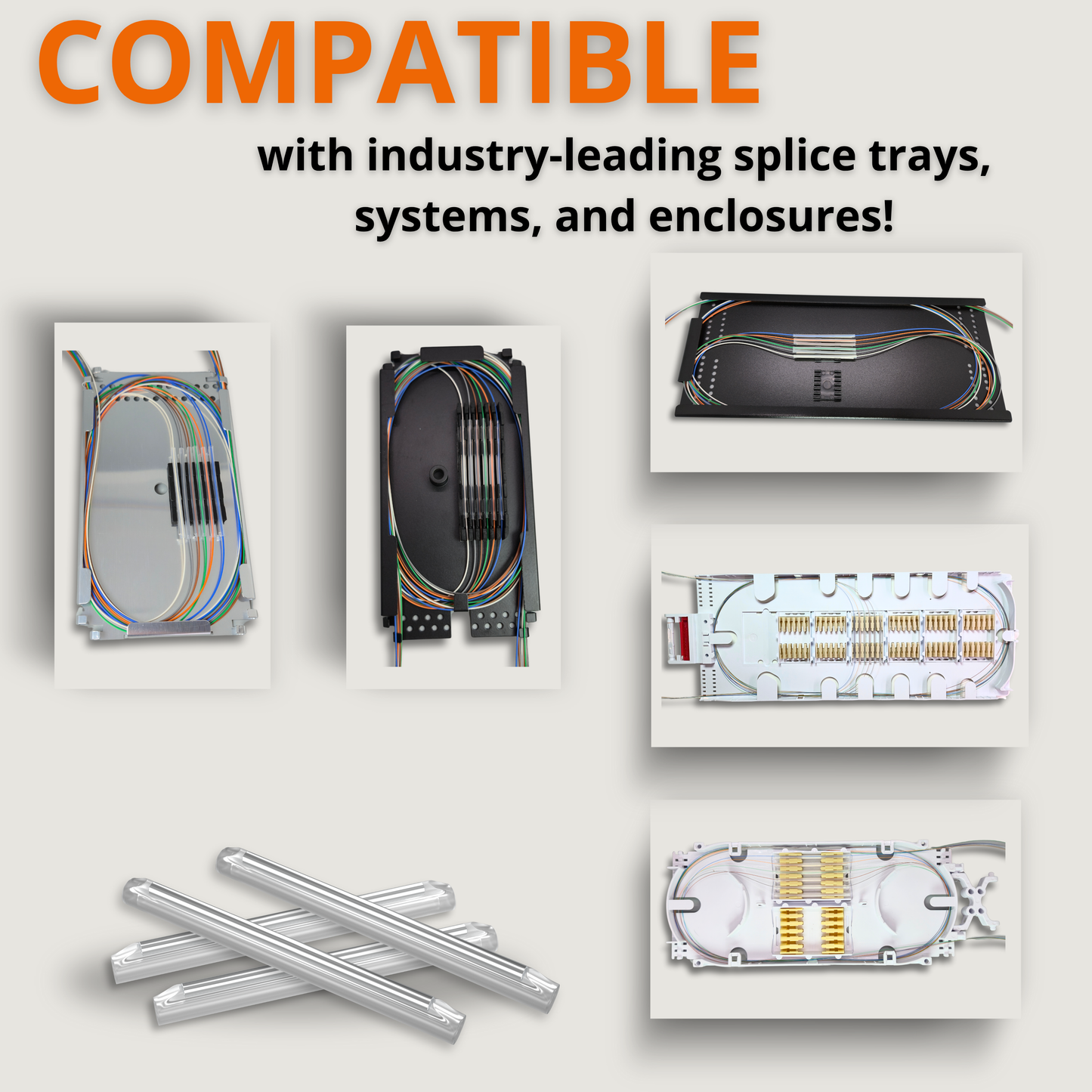 Sysotek Fiber Optic Fusion Splice Sleeves - 500pcs